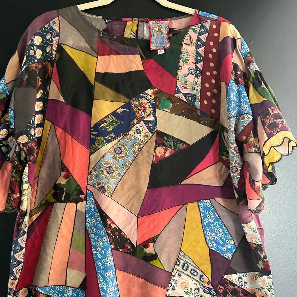 Johnny Was Multicolor Patchwork Blouse - image 1